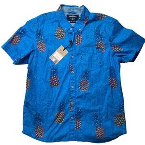 NWT Chubbies Friday Neon Pineapple Short Sleeve Button Up Shirt Medium Men's